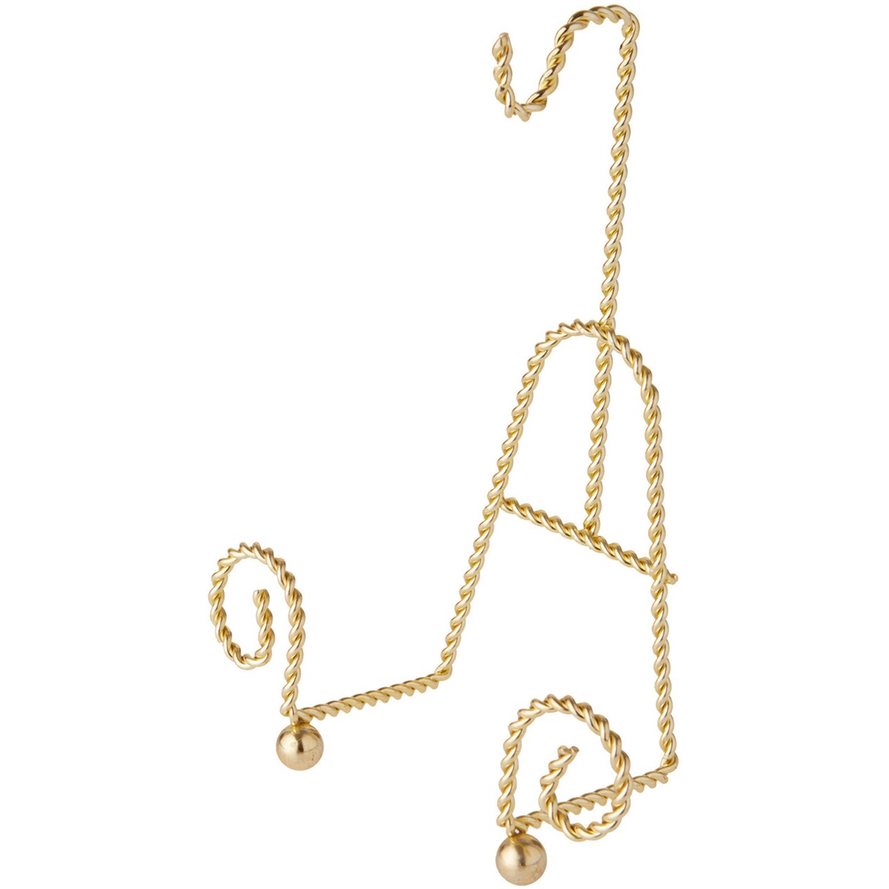 Bard's Scroll Twisted Gold-toned Cup and Saucer Stand, 6.5" H x 5" W x 2.5" D